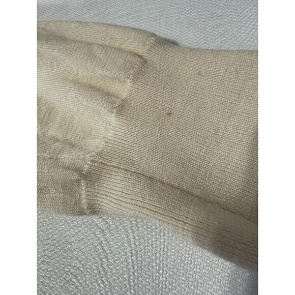 $395 Burberry London Beige Luxury Merino Wool Minimalist Sweater Pullover Sz L - Picture 9 of 16